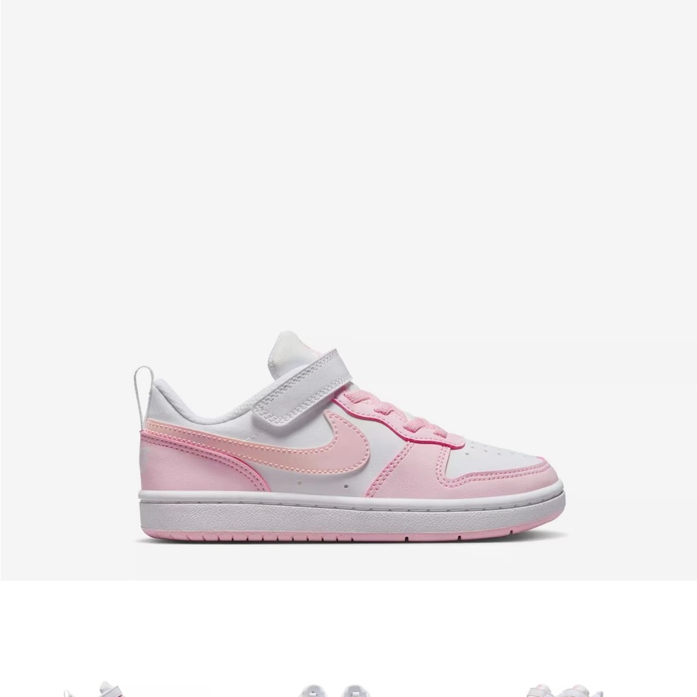 Nike Pink and White Velcro Sneakers